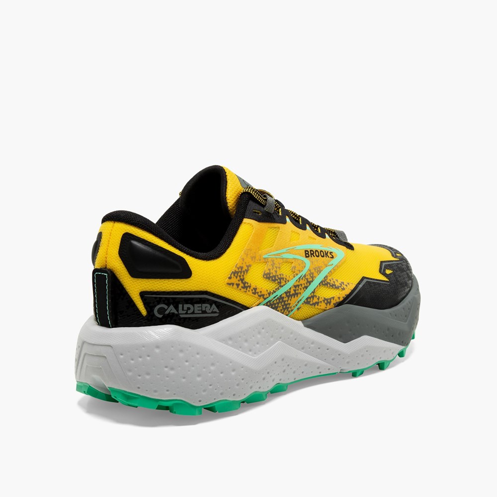 Chaussure Trail Running Brooks Caldera 7 Citron Noir Homme | WIP-5337686